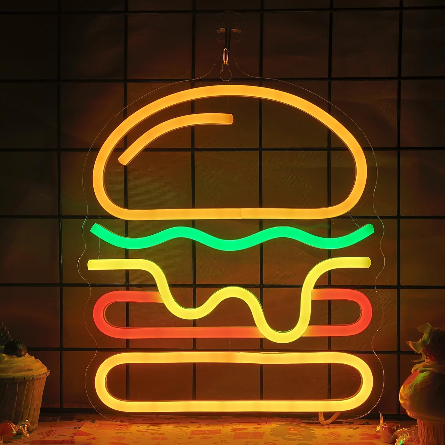 Commercial Kitchen Walls - علامة برجر نيون مع ضوء LED