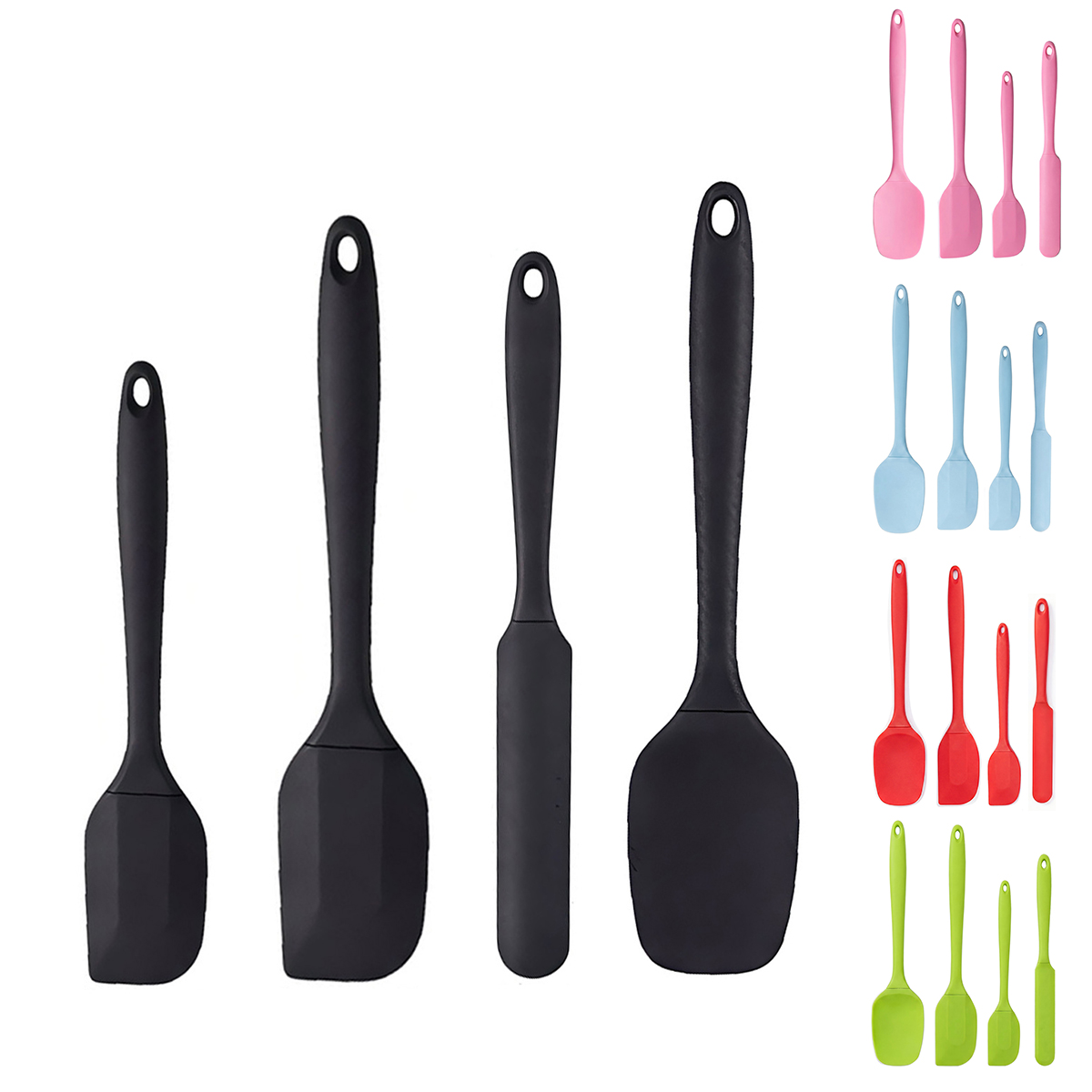 Commercial Kitchen Utensils - مجموعة ملاعق سيليكون للمطبخ، مكشطة سيليكون