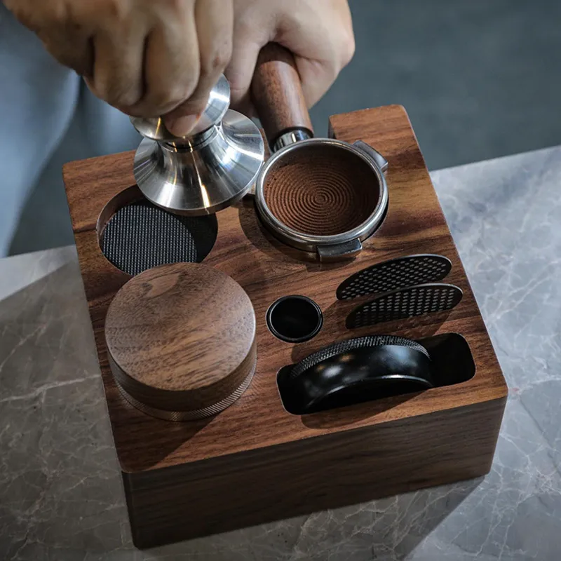 حامل مكبس القهوة من خشب الجوز، - مراجعة Commercial Kitchen Utensil Storage وسعره