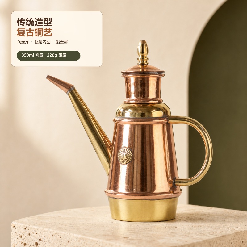 وعاء زيت نحاسي يدوي الصنع سعة  - مراجعة Commercial Kitchen Utensil Storage وسعره