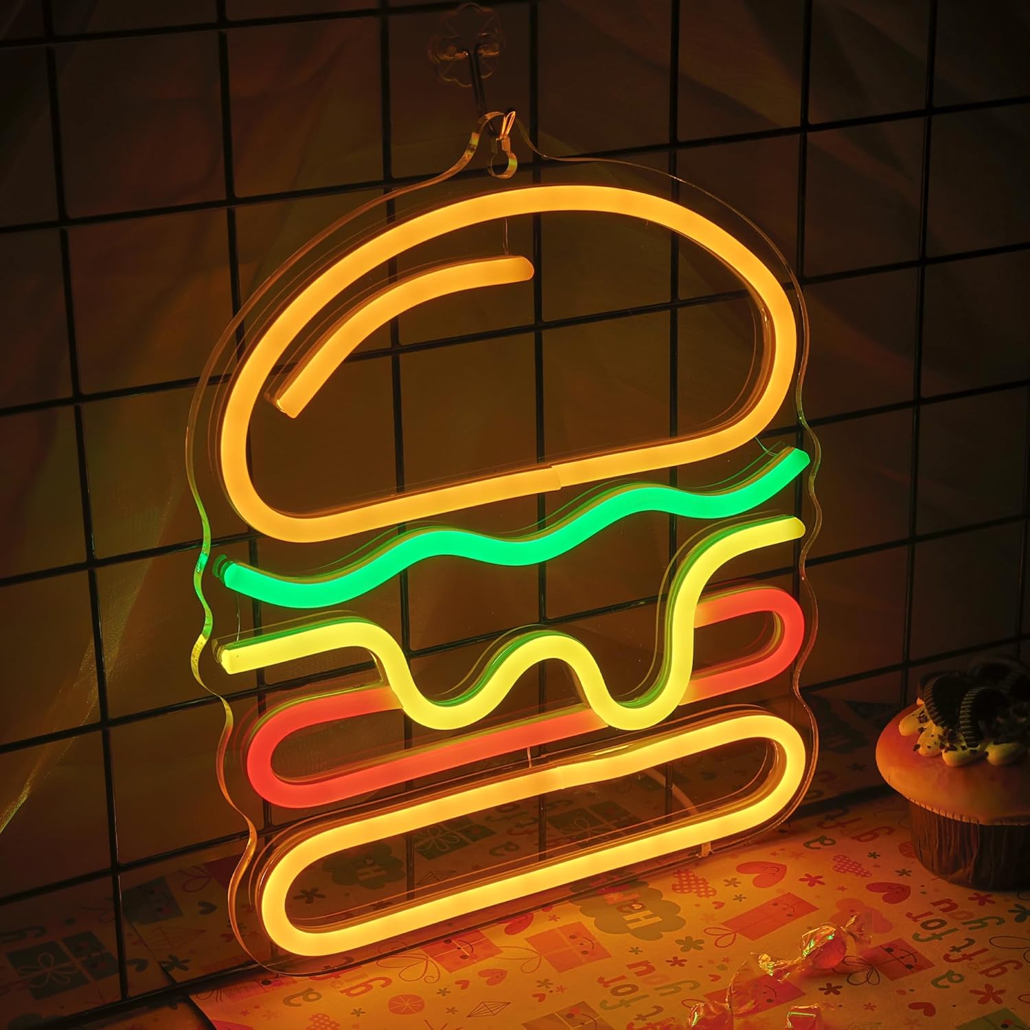 علامة برجر نيون مع ضوء LED للج - مراجعة Commercial Kitchen Walls وسعره