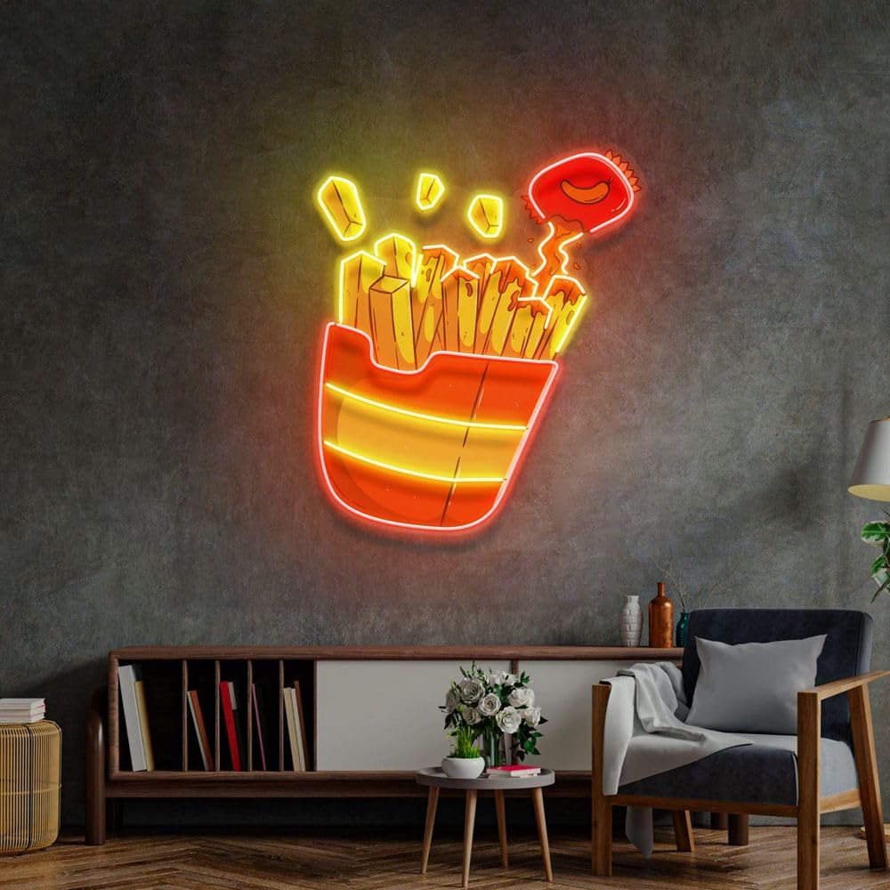 لافتة نيون بطاطس مقلية مخصصة ل - مراجعة Commercial Kitchen Walls وسعره