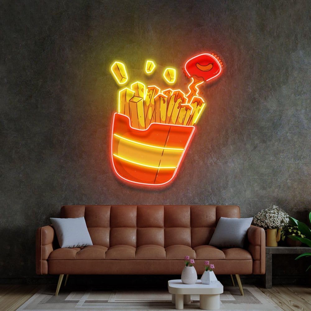 لافتة نيون بطاطس مقلية مخصصة ل - مراجعة Commercial Kitchen Walls وسعره