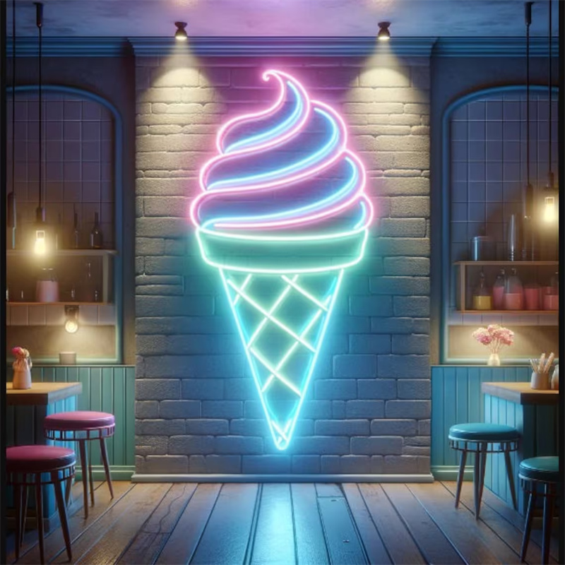 إضاءة نيون LED على شكل آيس كري - مراجعة Commercial Kitchen Walls وسعره